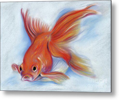 Animal Metal Print featuring the pastel Goldfish by MM Anderson