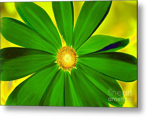 Art Metal Print featuring the painting Green Flower by David Lee Thompson