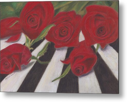 Roses Metal Print featuring the painting Half Dozen Red by Arlene Crafton