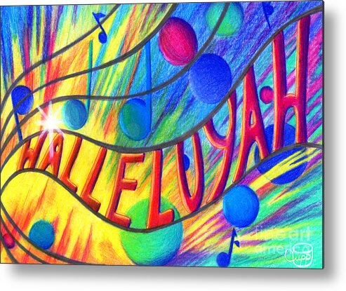 Christian Art Metal Print featuring the painting HalleluYAH by Nancy Cupp