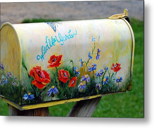 Mailbox Metal Print featuring the photograph Hand Painted Country Mailbox by James DeFazio