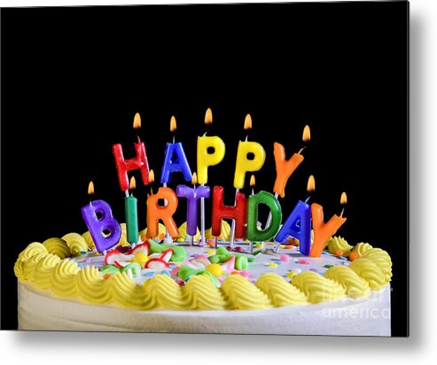 Birthday Metal Print featuring the photograph Happy Birthday Candles by Diane Diederich