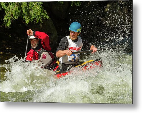Canoe Metal Print featuring the photograph Having Fun In Whitewater by Les Palenik