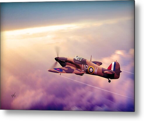 Ww2 Metal Print featuring the digital art Hawker Hurricane by John Wills