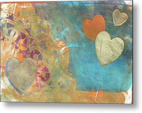 Hearts Metal Print featuring the painting Hearts a Floatin' by Cynthia Westbrook
