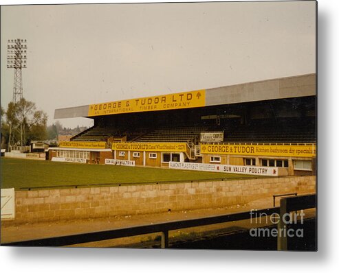  Metal Print featuring the photograph Hereford United - Edgar Street - Merton Stand 2 - 1980s by Legendary Football Grounds
