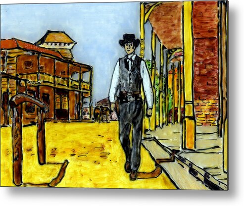 Marshal Metal Print featuring the painting High Noon by Phil Strang
