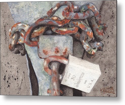 Lock Metal Print featuring the painting Hitch Lock by Ken Powers