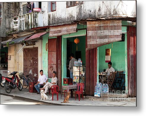 Vietnam Metal Print featuring the photograph Hoi An Corner Cafe 01 by Rick Piper Photography