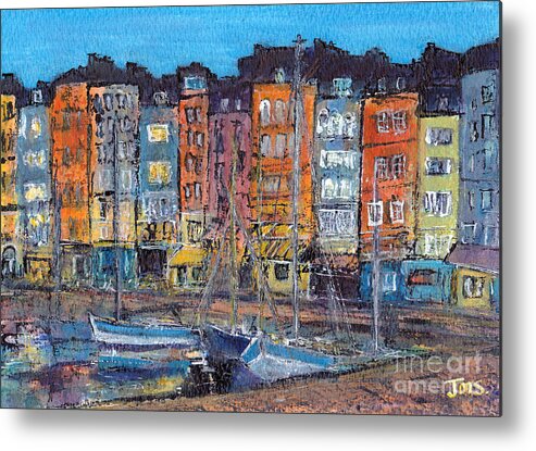 France Metal Print featuring the painting Honfleur France by Jackie Sherwood