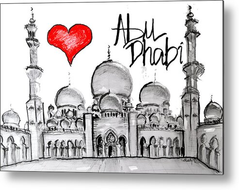 I Love Abu Dhabi Metal Print featuring the digital art I love Abu Dhabi by Sladjana Lazarevic