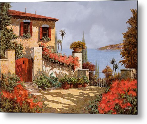 Red House Metal Print featuring the painting Il Giardino Rosso by Guido Borelli