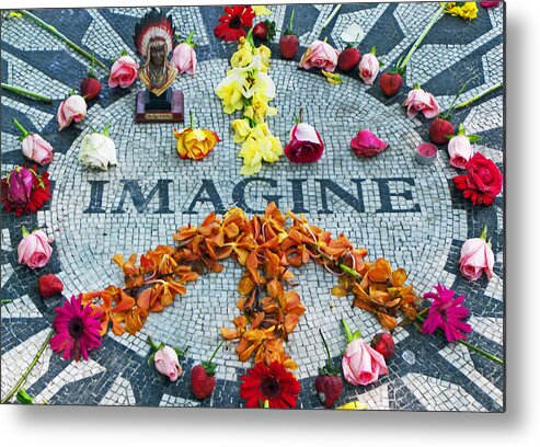 John Lennon Metal Print featuring the photograph Imagine Peace by Sharla Hoover