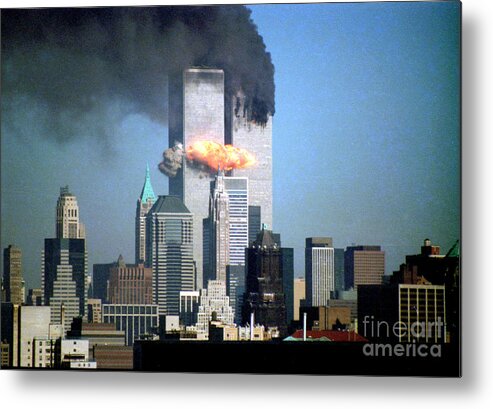 9/11 Metal Print featuring the photograph Impact Tower 2 by Mark Gilman