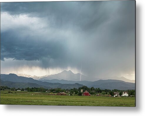 Severe Metal Print featuring the photograph Incoming Country Lightning Storm by James BO Insogna