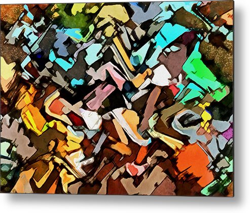 Abstract Metal Print featuring the digital art Intermittence by Galeria Trompiz