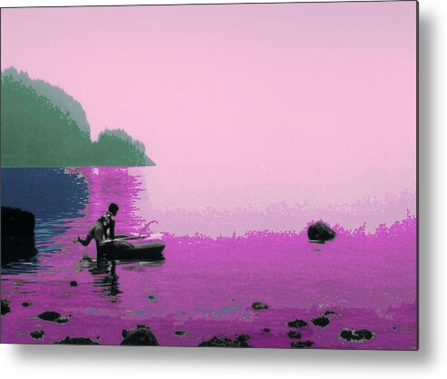 Landscape Metal Print featuring the photograph Into the Stillness - Pink by Lyle Crump