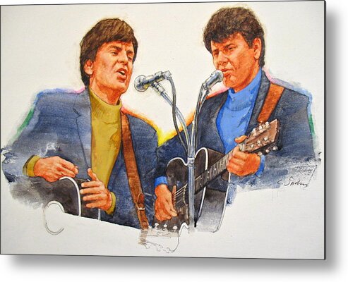 Acrylic Painting Metal Print featuring the painting Its Rock And Roll 4 - Everly Brothers by Cliff Spohn