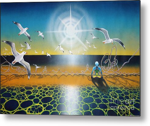 Surrealism Metal Print featuring the painting Johnathan by Leonard Rubins