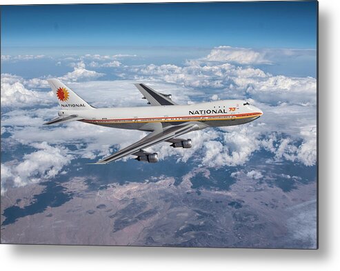 National Airlines Metal Print featuring the digital art Queen of the Skies - The 747 by Erik Simonsen