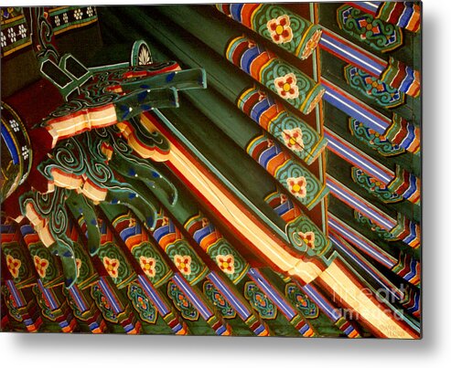 Korea Metal Print featuring the photograph Korean Temples architecture - Fan of Sangwonsa by Sharon Hudson