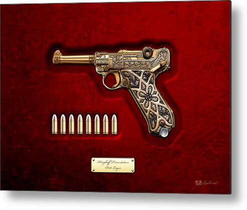 The Armory By Serge Averbukh Metal Print featuring the photograph Krieghoff Presentation P.08 Luger by Serge Averbukh