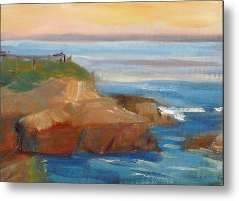 100 Paintings Metal Print featuring the painting La Jolla Cove 018 by Jeremy McKay