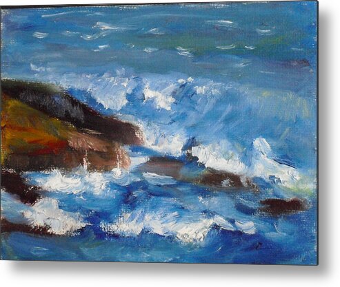 100 Paintings Metal Print featuring the painting La Jolla Cove 035 by Jeremy McKay