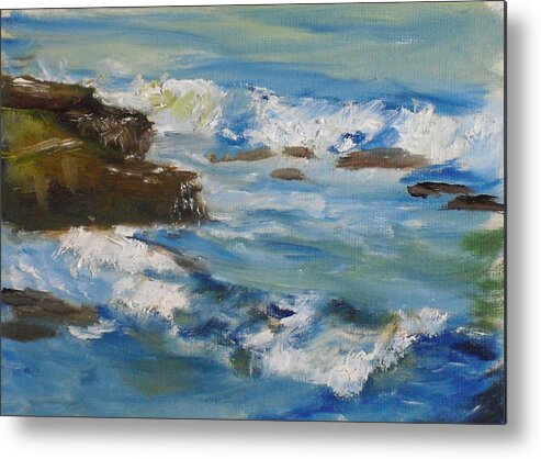 100 Paintings Metal Print featuring the painting La Jolla Cove 036 by Jeremy McKay
