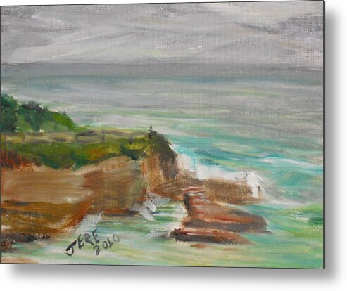 100 Paintings Metal Print featuring the painting La Jolla Cove 073 by Jeremy McKay