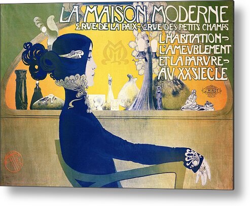  Art Nouveau Metal Print featuring the mixed media La Maison Moderne by Manuel Orazi