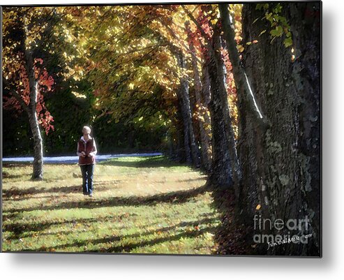 Park Metal Print featuring the photograph Lady In The Park by Jim Calarese