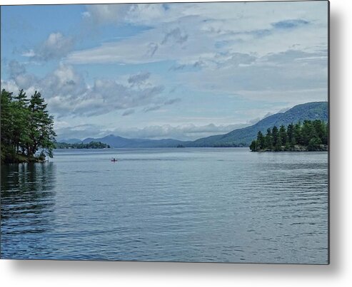 Lake Metal Print featuring the photograph Lake George Kayaker by Russel Considine