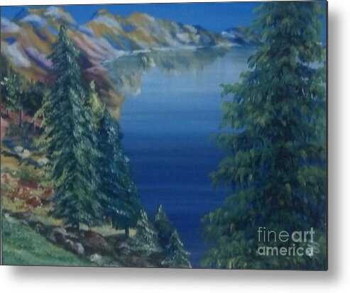 Lake Metal Print featuring the painting Lake by Saundra Johnson