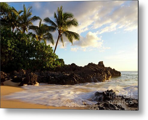 Makena Metal Print featuring the photograph Last Light At Makena Cove by David Olsen