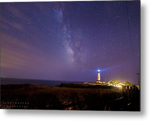 Lighthouse Metal Print featuring the photograph Lighthouse at Night 4 by Janet Kopper