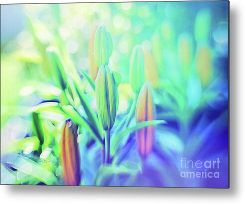 Light Metal Print featuring the digital art Lily Light by Jean OKeeffe Macro Abundance Art