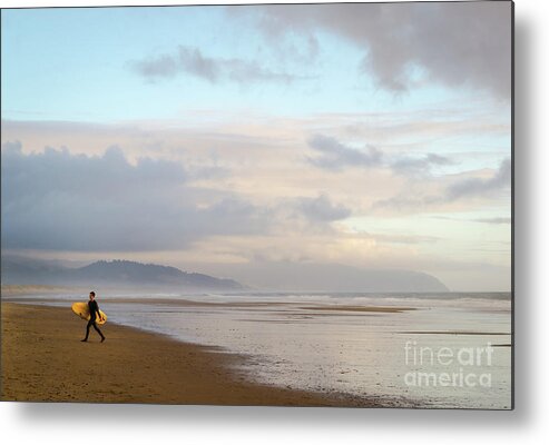 Surfing Metal Print featuring the photograph Long day surfing by Paul Quinn