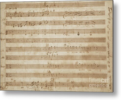 Mozart Metal Print featuring the drawing Magnificat by Wolfgang Amadeus Mozart