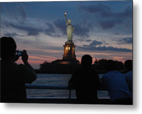 Statue Of Liberty Metal Print featuring the photograph Majesty in the Harbor by Frank Mari