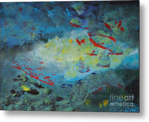 Abstract Metal Print featuring the painting Marine life by Chani Demuijlder