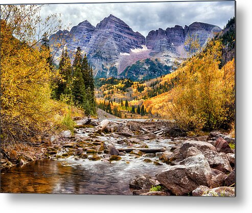 Maroon Bells Metal Print featuring the photograph Maroon Bells and the Creek by David Soldano