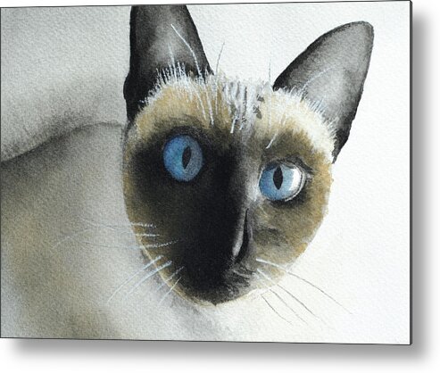 Cat Metal Print featuring the painting Mary Cat by Lynn Hansen