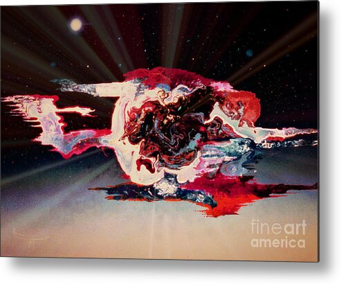 World Metal Print featuring the painting Melting World by David Neace CPX