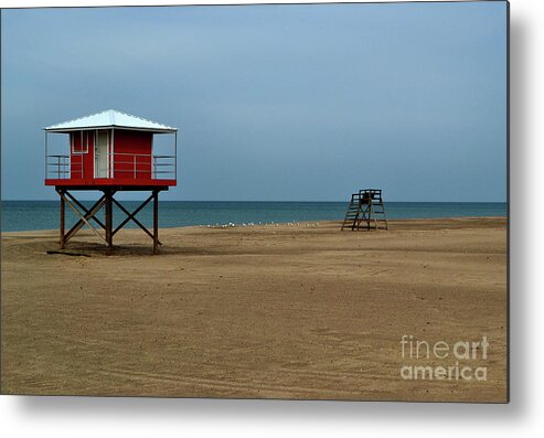 Michigan Metal Print featuring the photograph Michigan City Lifeguard Station by Amy Lucid