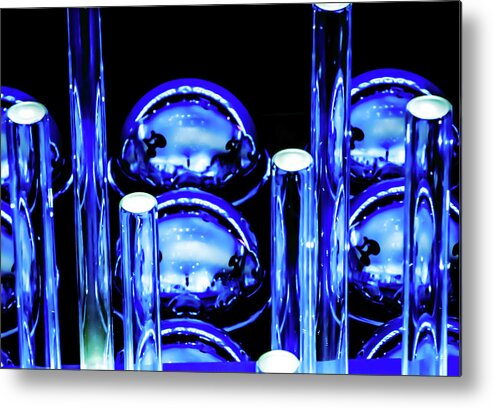 Abstract Metal Print featuring the photograph Blue Moods Abstract by Terry Walsh