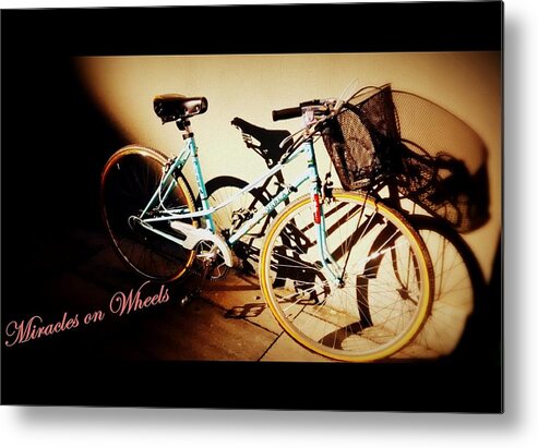 Bike Metal Print featuring the photograph Miracles on Wheels by Nieve Andrea