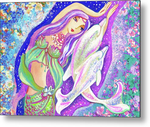 Sea Goddess Metal Print featuring the painting Mirror Dance by Eva Campbell