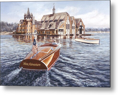 Chris Craft Metal Print featuring the painting Miss Adventure by Richard De Wolfe