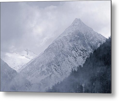 Saas Fee Metal Print featuring the photograph Mist and Snow by Stephen Taylor